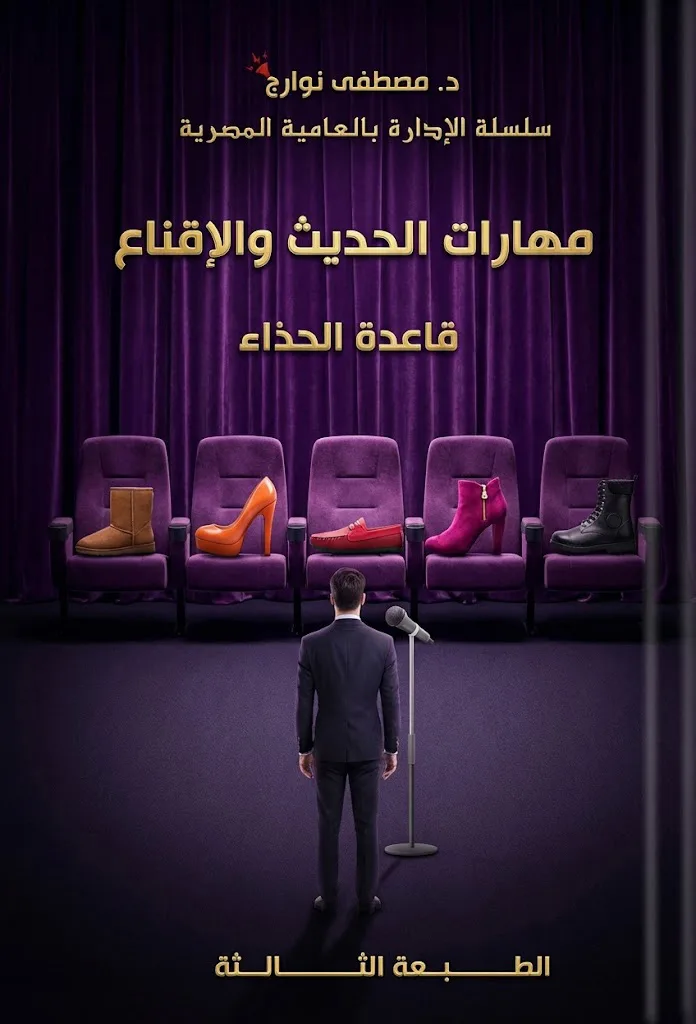 غلاف كتاب قاعدة الحذاء (مهارات الحديث والإقناع) — د. مصطفى نوارج